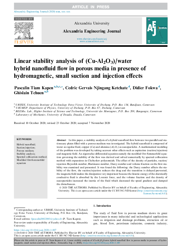 (PDF) Linear stability analysis of (Cu-Al2O3)/water hybrid nanofluid ...