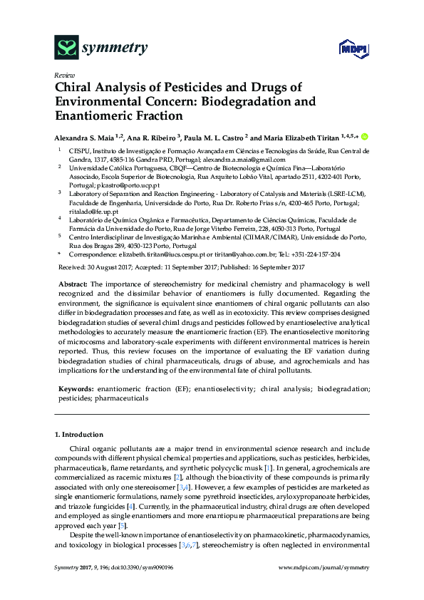 (PDF) Chiral Analysis of Pesticides and Drugs of Environmental Concern ...