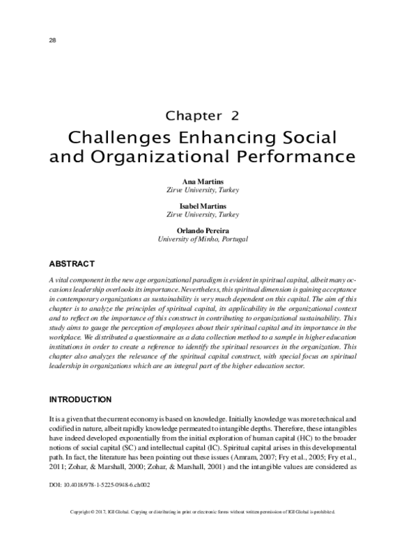 (PDF) Challenges Enhancing Social and Organizational Performance
