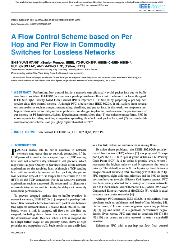 (PDF) A Flow Control Scheme based on Per Hop and Per Flow in Commodity ...