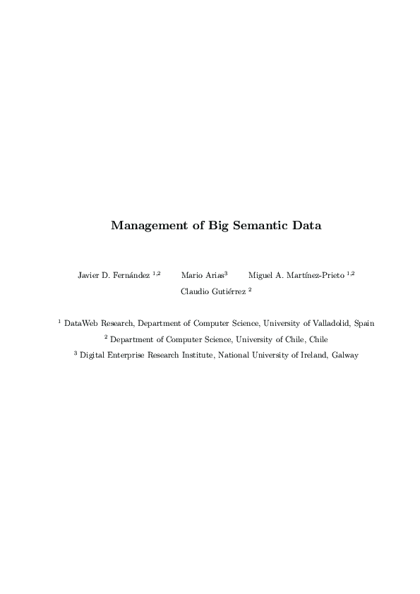 (PDF) Management of Big Semantic Data | Mario Arias - Academia.edu