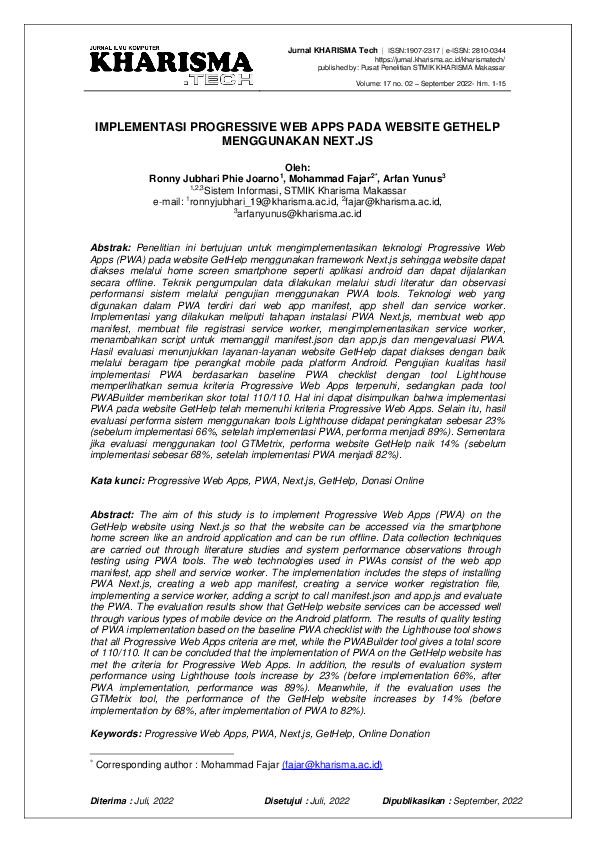 (PDF) Implementasi Progressive Web Apps Pada Website GetHelp ...