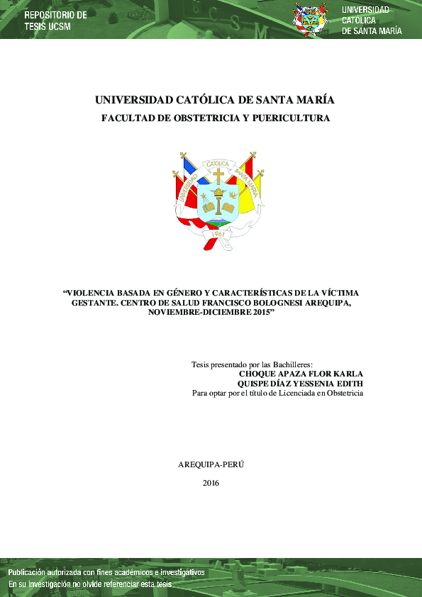 (PDF) Violencia Basada en Género y Características De La Víctima ...