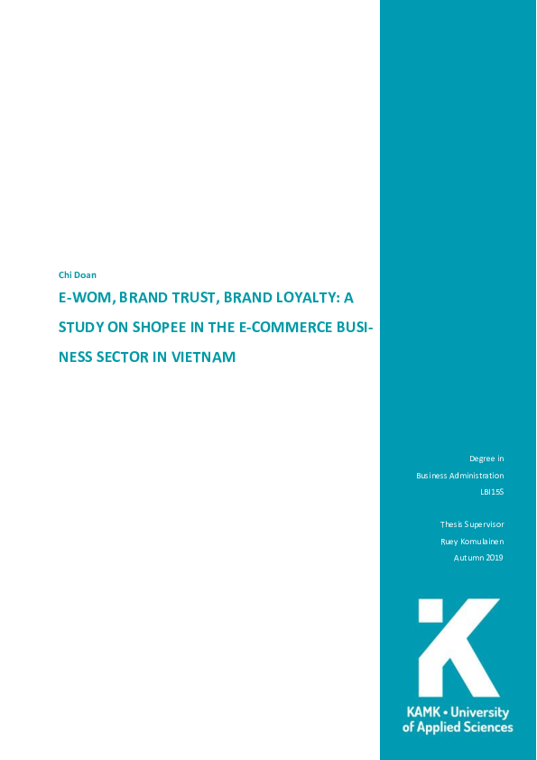(PDF) E-Wom, Brand Trust, Brand Loyalty: A Study on Shopee in the E ...