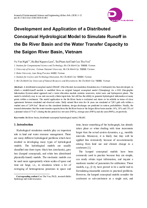 (PDF) Development and Application of a Distributed Conceptual ...
