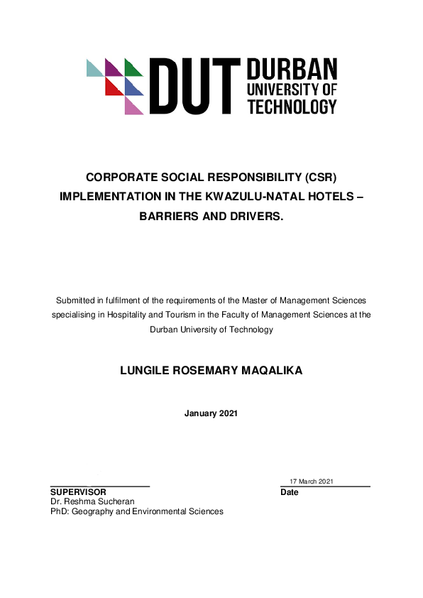 (PDF) Corporate Social Responsibility (CSR) implementation in the ...