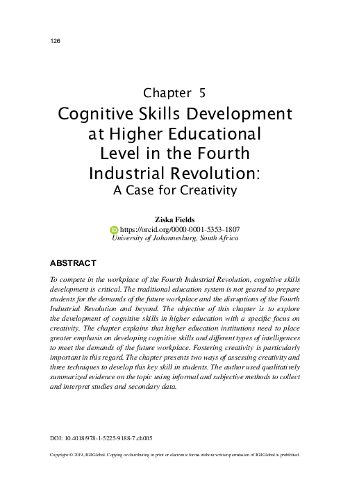 (PDF) Cognitive Skills Development at Higher Educational Level in the ...