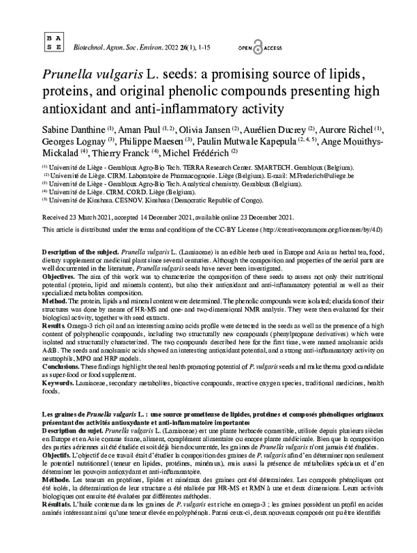 (PDF) Prunella vulgaris L. seeds: a promising source of lipids ...