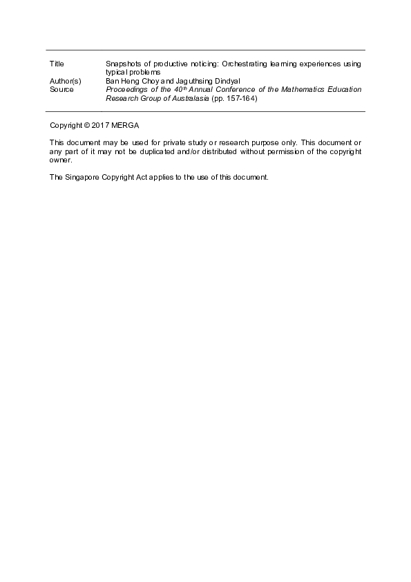 (PDF) Snapshots of Productive Noticing: Orchestrating Learning ...