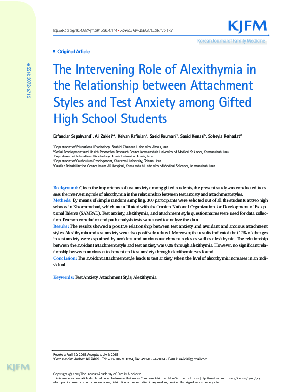 (PDF) The Intervening Role of Alexithymia in the Relationship between ...
