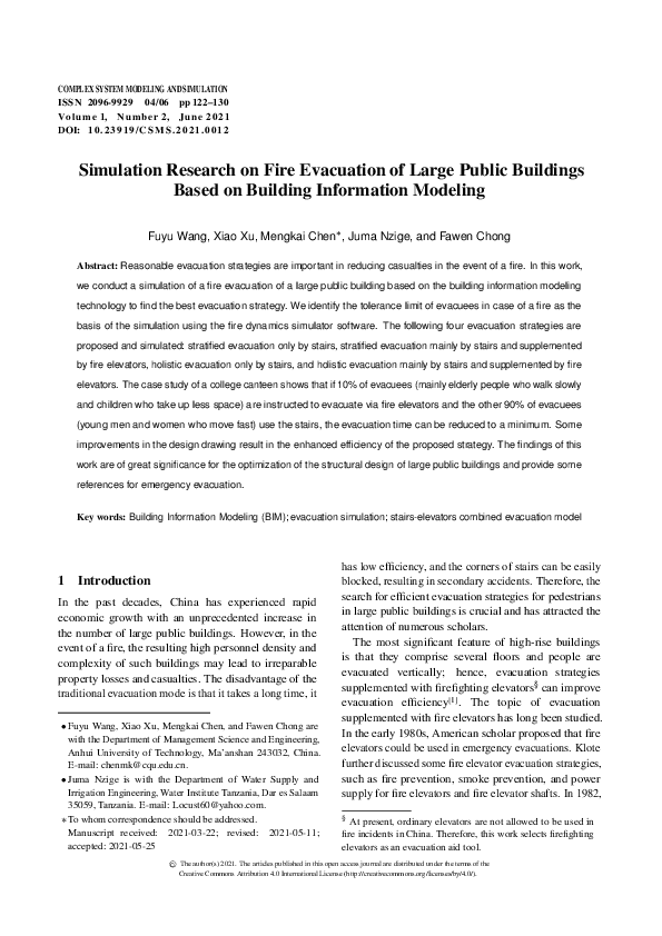 (PDF) Simulation Research on Fire Evacuation of Large Public Buildings ...