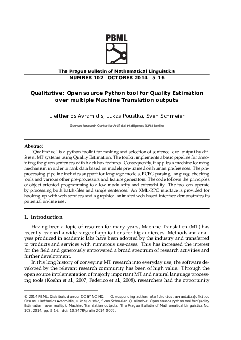 (PDF) Qualitative: Open Source Python Tool for Quality Estimation over ...