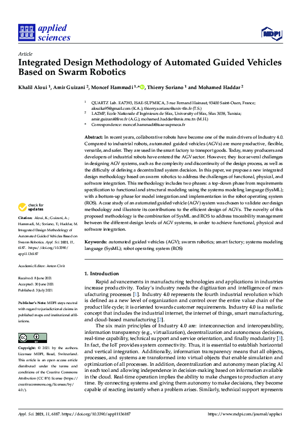 (PDF) Integrated Design Methodology of Automated Guided Vehicles Based ...
