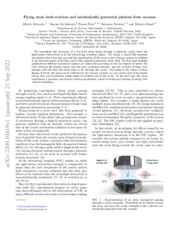 (PDF) Flying atom back-reaction and mechanically generated photons from ...