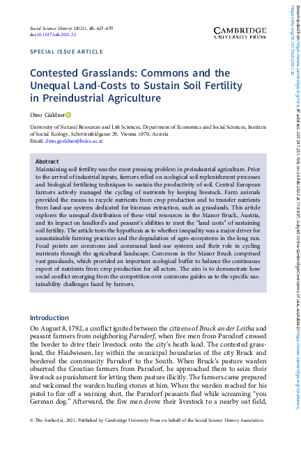 (PDF) Contested Grasslands: Commons and the Unequal Land-Costs to ...