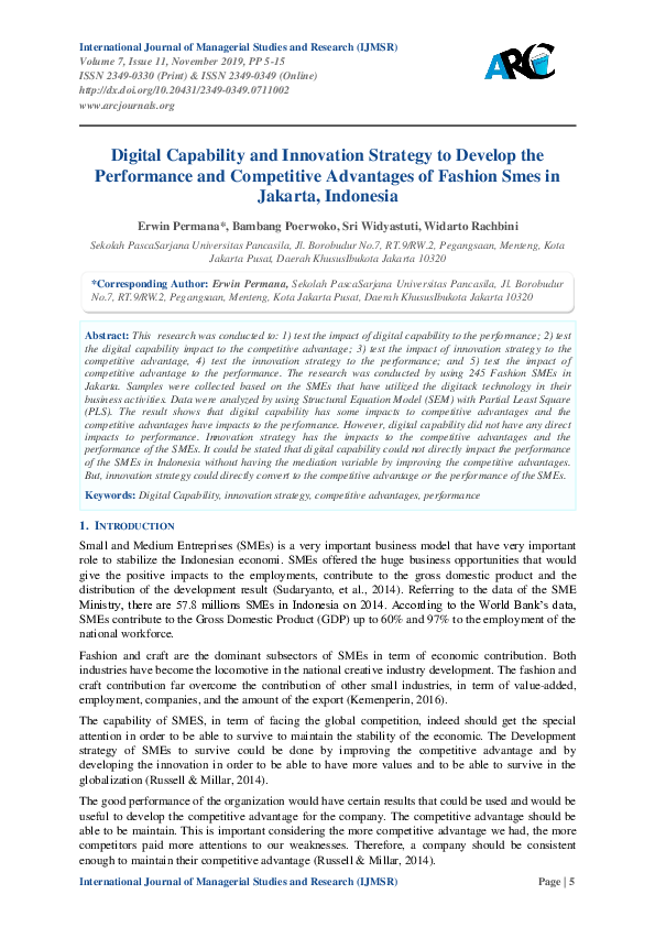 (PDF) Digital Capability and Innovation Strategy to Develop the ...