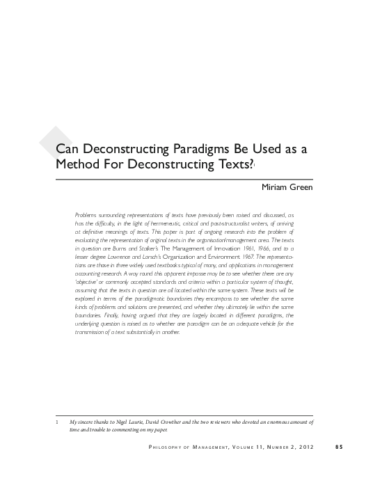 (PDF) Can Deconstructing Paradigms Be Used as a Method For ...