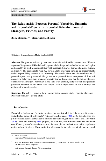 (PDF) The Relationship Between Parental Variables, Empathy and ...