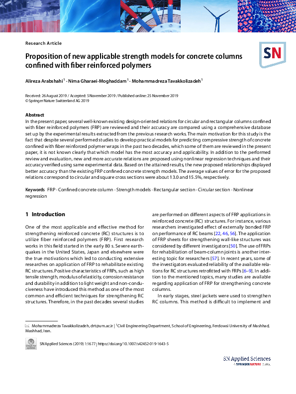 (PDF) Proposition of new applicable strength models for concrete ...