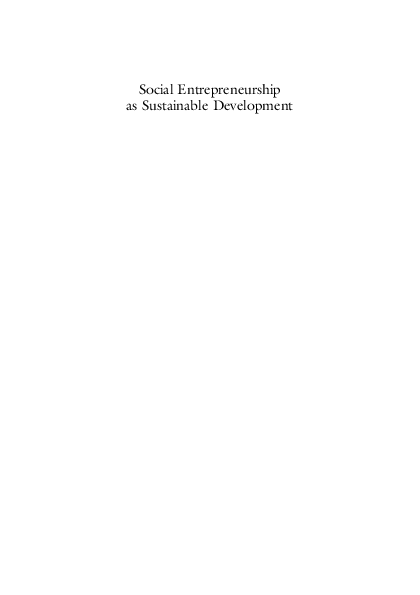 (PDF) Social Entrepreneurship as Sustainable Development