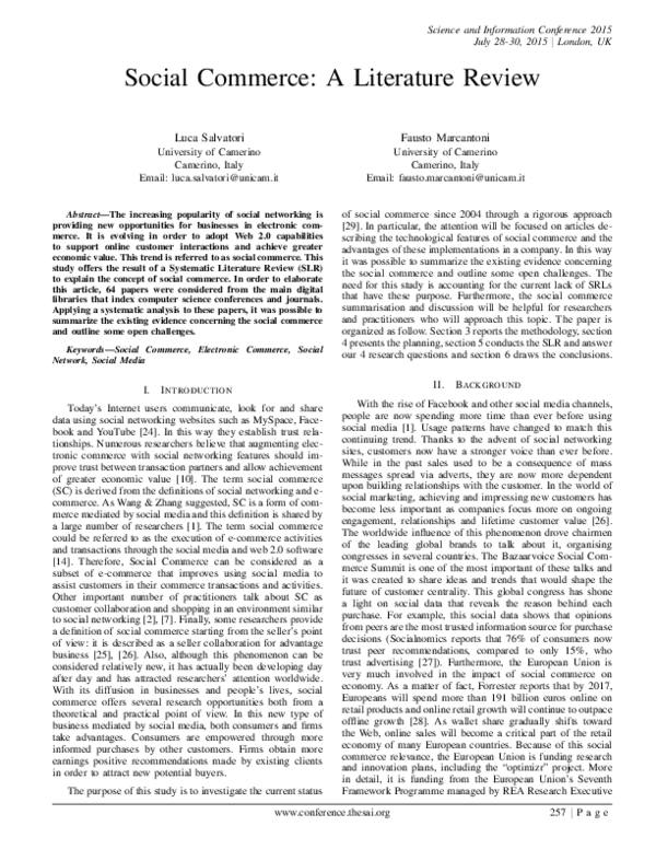 (PDF) Social commerce: A literature review