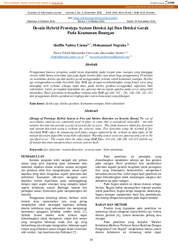 (PDF) Desain Hybrid Prototype System Deteksi Api dan Deteksi Gerak Pada ...