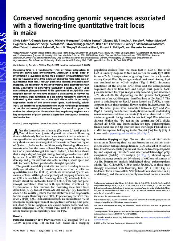 (PDF) Conserved noncoding genomic sequences associated with a flowering ...