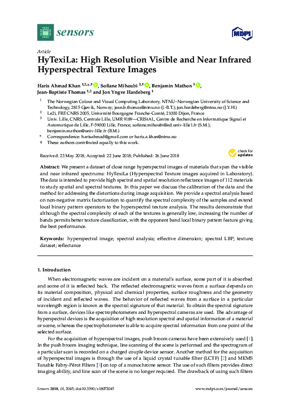 (PDF) HyTexiLa: High Resolution Visible and Near Infrared Hyperspectral ...
