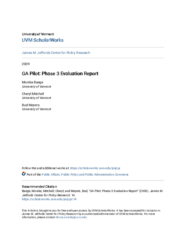 (PDF) GA Pilot: Phase 3 Evaluation Report