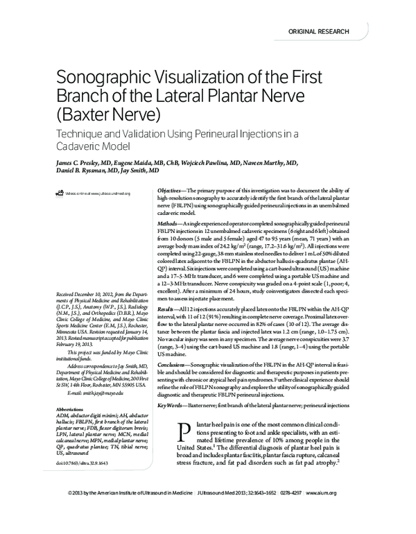 (PDF) Sonographic Visualization of the First Branch of the Lateral ...