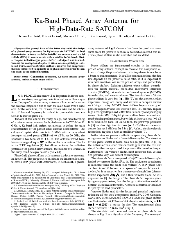 (PDF) Ka-Band Phased Array Antenna for High-Data-Rate SATCOM