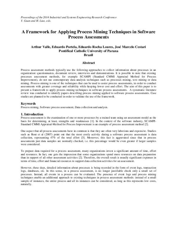 (PDF) A Framework for Applying Process Mining Techniques in Software ...