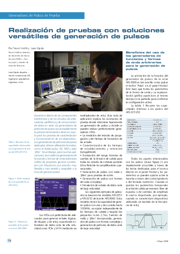 (PDF) Realización de pruebas con soluciones versátiles de generación de