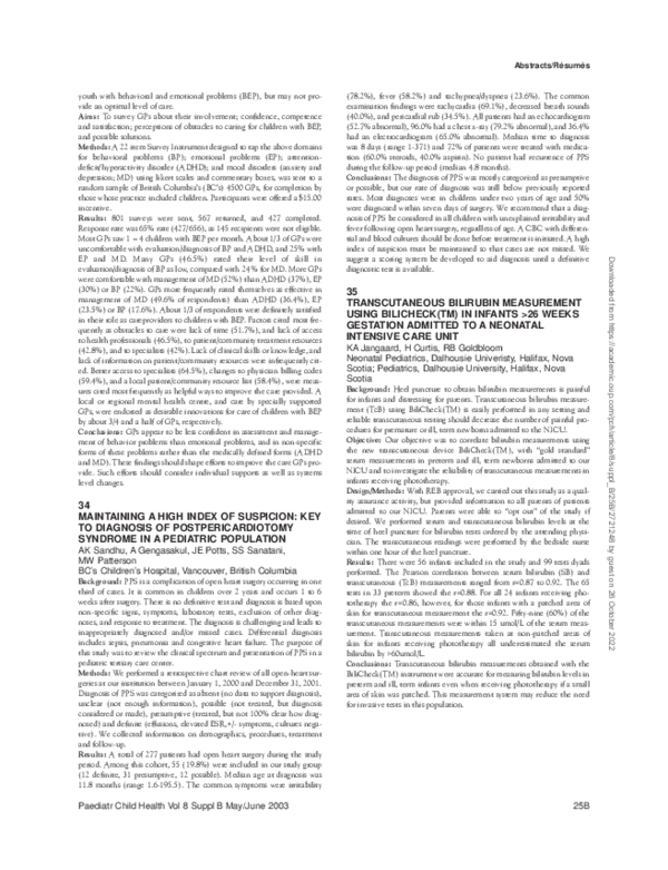 (PDF) Transcutaneous Bilirubin Measurement Using Bilicheck(Tm) in ...