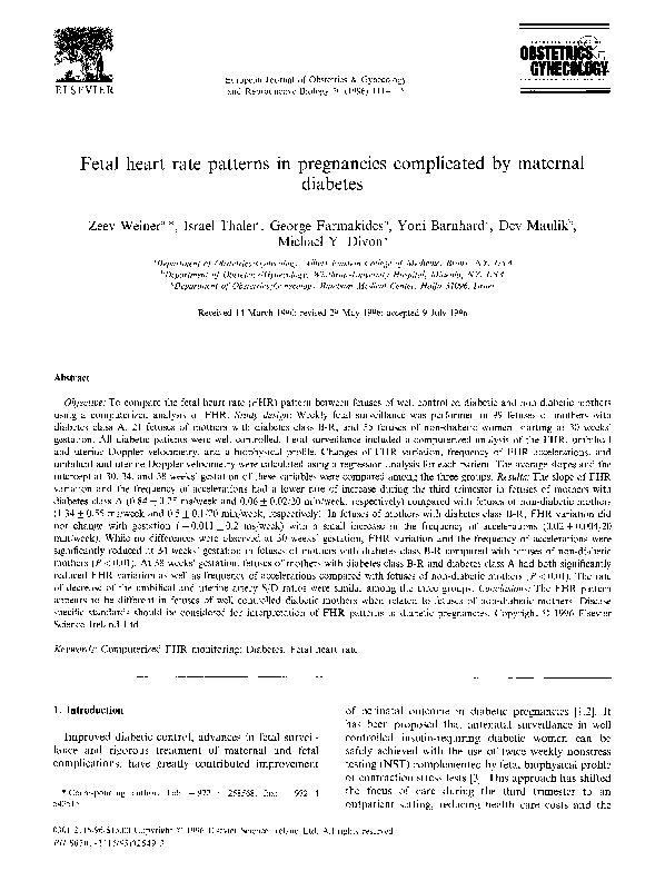 pdf-fetal-heart-rate-patterns-in-pregnancies-complicated-by-maternal
