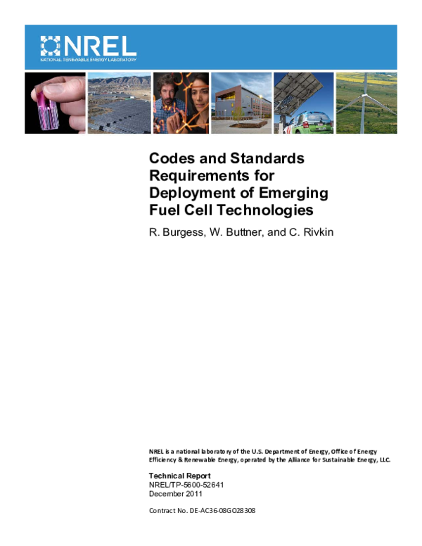 (PDF) Codes and Standards Requirements for Deployment of Emerging Fuel ...