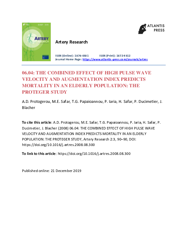 (PDF) The combined effect of high pulse wave velocity and augmentation ...
