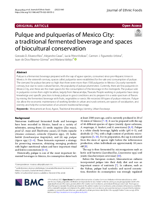(PDF) Pulque and pulquerías of Mexico City: a traditional fermented ...