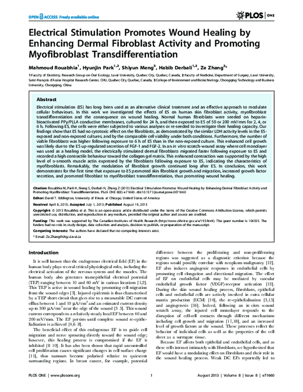 (PDF) Electrical Stimulation Promotes Wound Healing by Enhancing Dermal ...