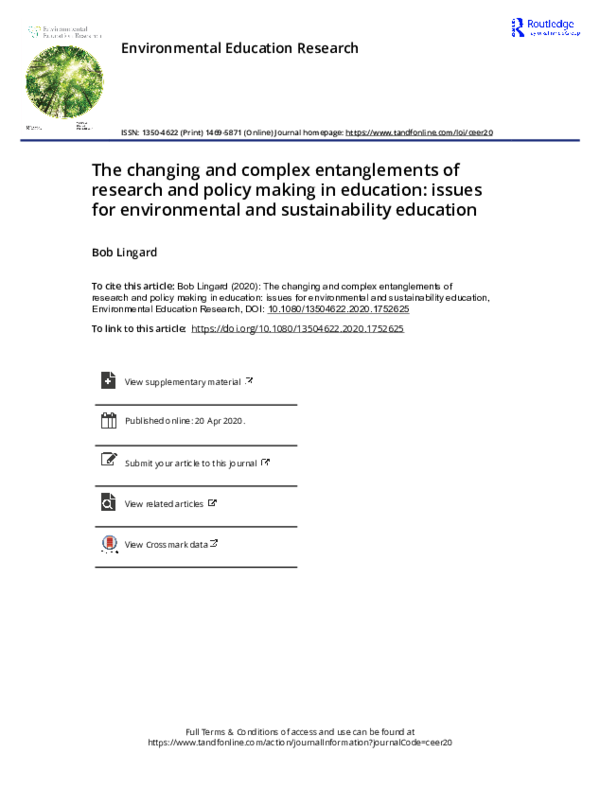 (PDF) The changing and complex entanglements of research and policy ...