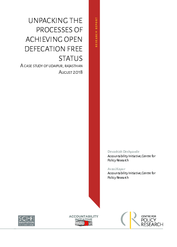 (PDF) Unpacking the Processes of Achieving Open Defecation Free Status