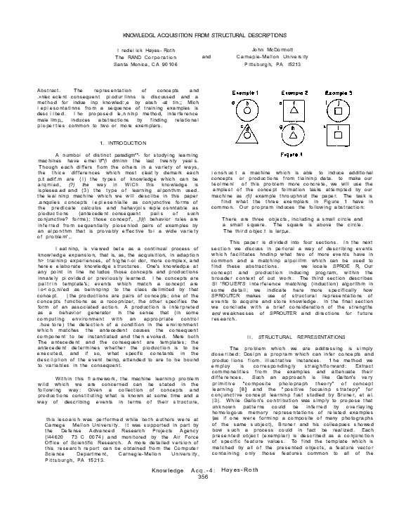 (PDF) Knowledge acquisition from structural descriptions