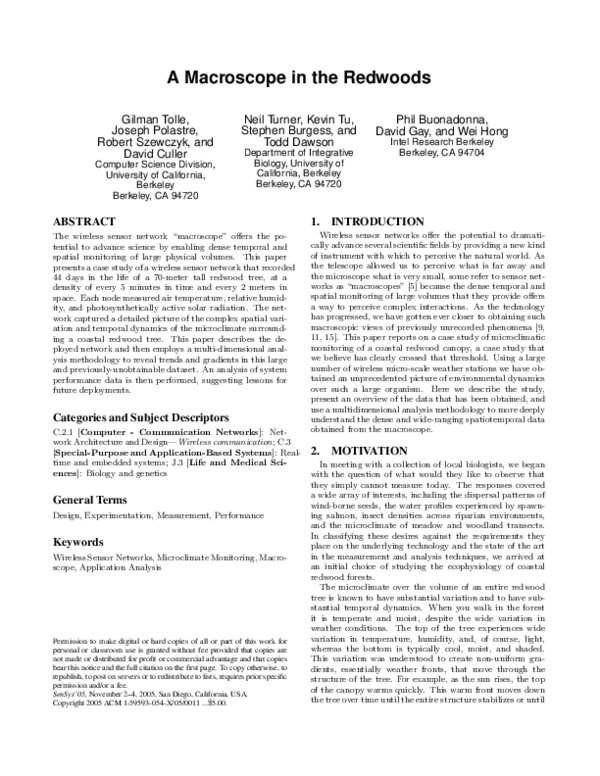 (PDF) A macroscope in the redwoods