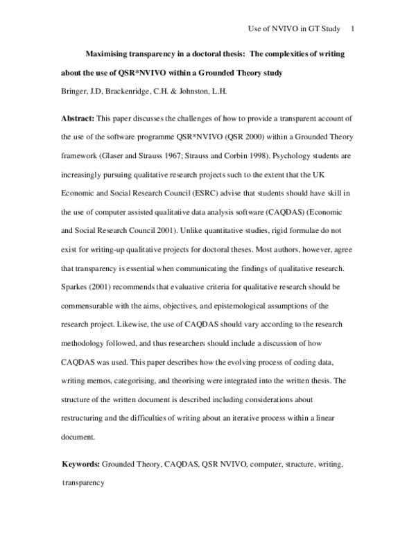 (PDF) Using Computer-Assisted Qualitative Data Analysis Software to ...