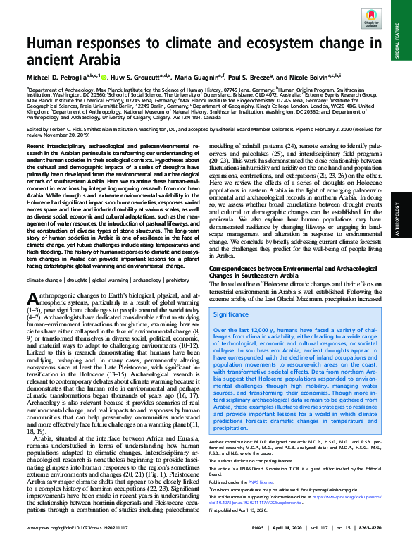 (PDF) Human responses to climate and ecosystem change in ancient Arabia