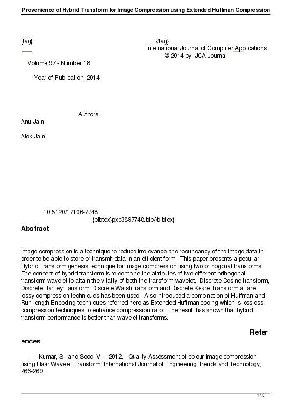 (PDF) Provenience of Hybrid Transform for Image Compression using ...