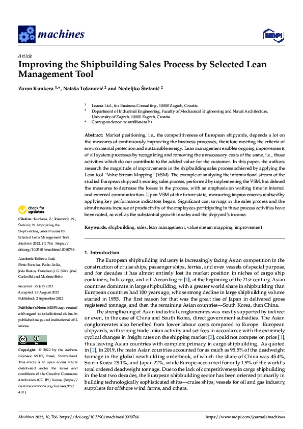 (PDF) Improving the Shipbuilding Sales Process by Selected Lean ...