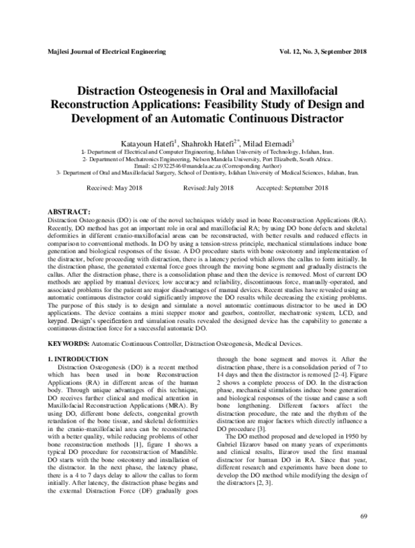(PDF) Distraction Osteogenesis in Oral and Maxillofacial Reconstruction ...