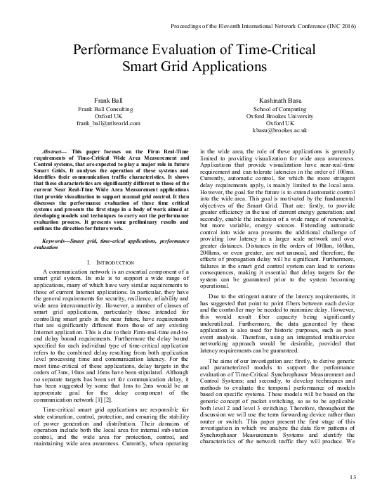 (PDF) Performance Evaluation of Time-Critical Applications