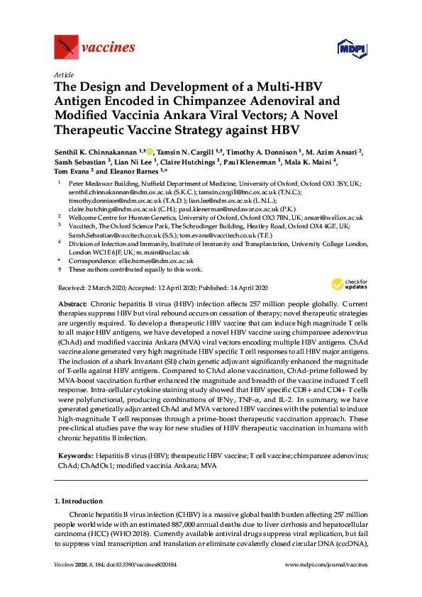 (PDF) The Design and Development of a Multi-HBV Antigen Encoded in ...